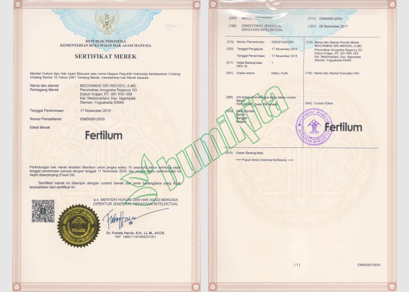 FERTILUM
No. pendaftaran merek; IDM000612930