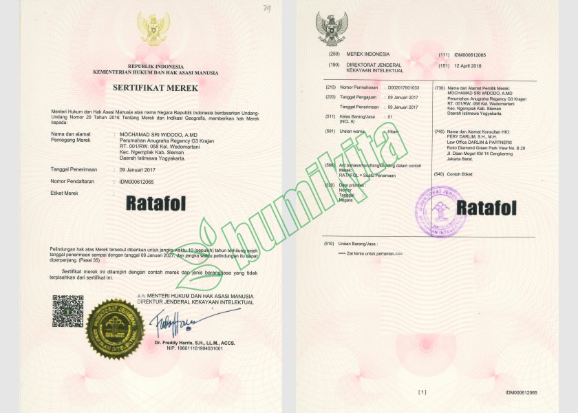 RATAFOL
No. pendaftaran merek: IDM000612065